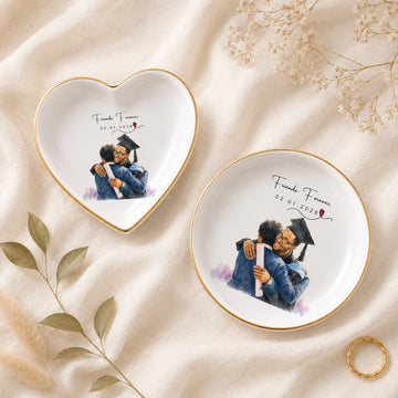 Personalized Graduation Watercolor Trinket Dish with Custom Text, Custom Graduate Jewelry Holder Keepsake Gift