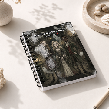 Personalized Gothic Friends Spiral Bound Journal with Custom Text, Custom 4 Friends Portrait Notebook Gift