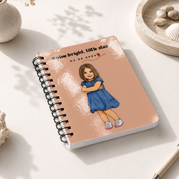Personalized Family Sketch Doodle Spiral Bound Journal with Custom Text, Custom Family Portrait Notebook Gift