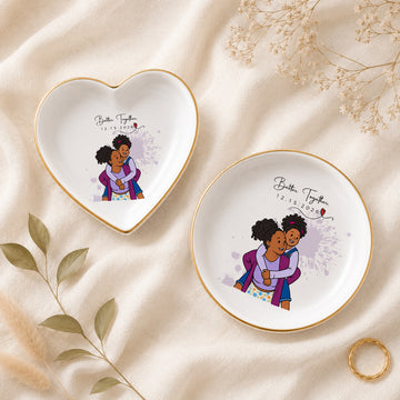 Personalized Father and Mother Funny Doodle Trinket Dish with Custom Text, Custom Family Keepsake Gift