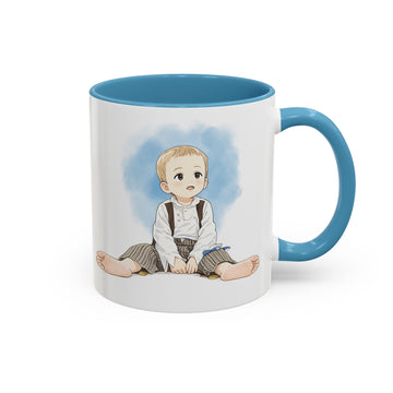 Personalized Baby Anime Illustration Accent Mug, Custom Text Coffee Cup, 11 oz, 15 oz