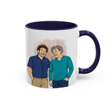 Personalized Friend Portrait Funny Doodle Accent Mug with Custom Text, Best Friend Coffee Cup, 11 oz, 15 oz