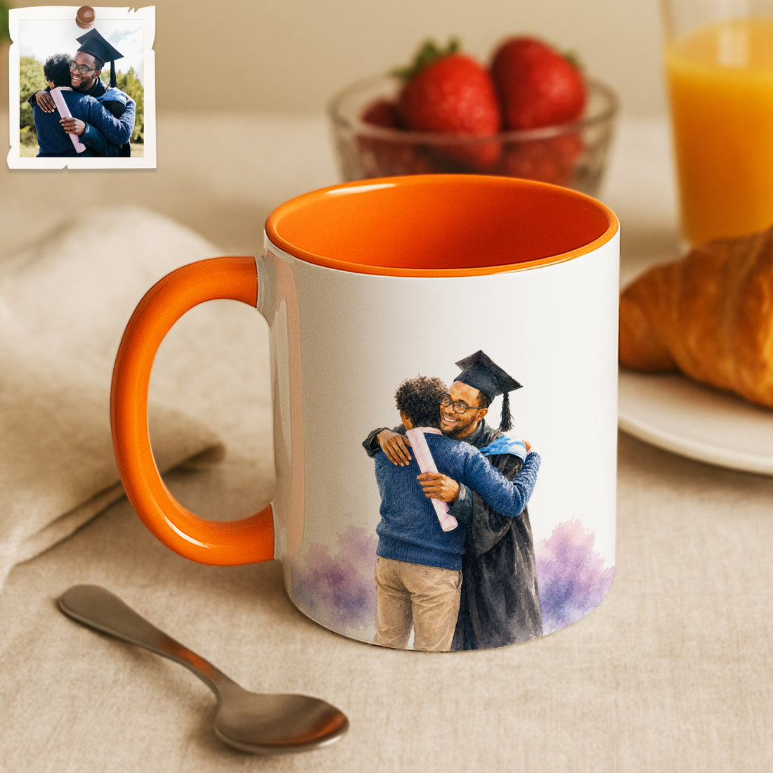 Personalized Graduation Watercolor Accent Mug with Custom Text