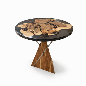 Pyramid High Bar Table – Architect-Designed Solid Wood, Resin & Steel Masterpiece