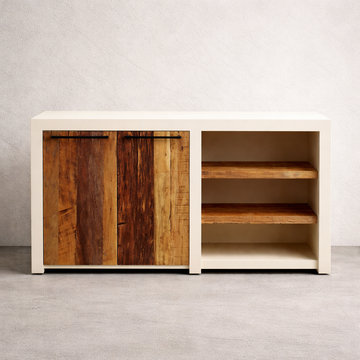 Sideboard Cabinet Wood 160 × 90 × 45 cm Natural Finish Roman Design