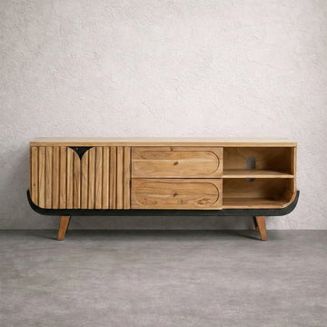 Mobile TV Legno Massello 160 cm Finitura Naturale Rhone Natura Design