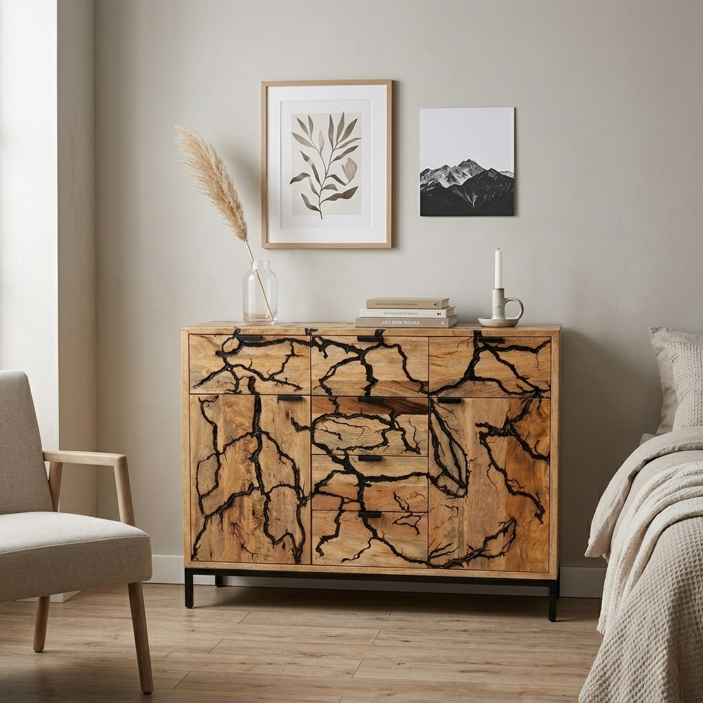 Eldorado Sideboard – Architect-Designed Solid Wood & Epoxy Resin Credenza