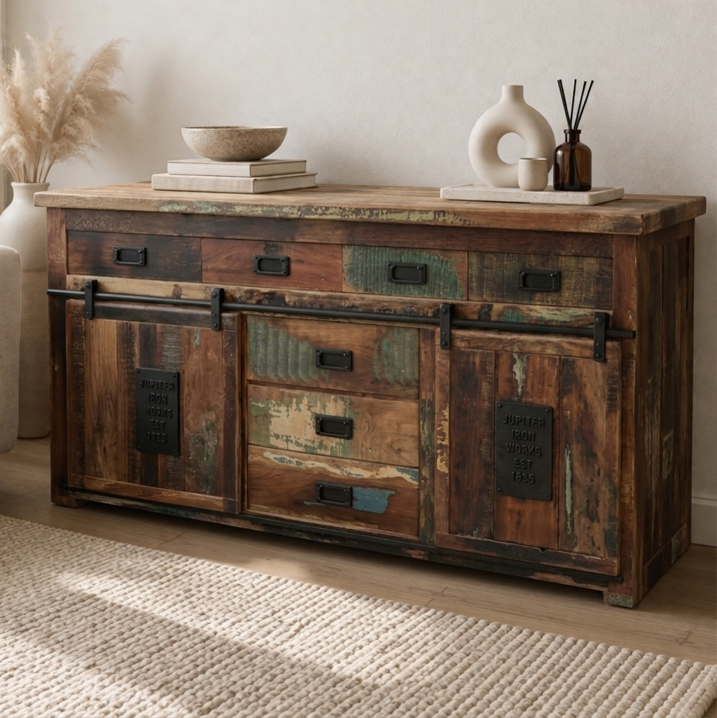 Jupiter 180 Sideboard – Handcrafted Sustainable Recycled Solid Wood Cabinet