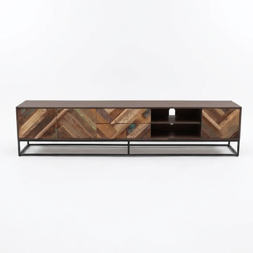 Rennes TV Stand – Handcrafted Solid Wood & Recycled Timber on Wheels