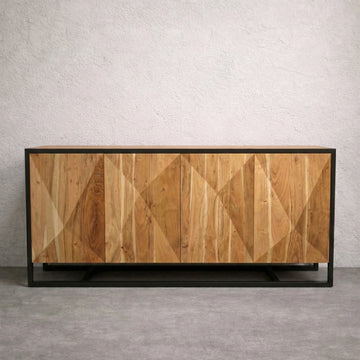 Bahut en bois 160 × 80 × 40 cm finition naturelle Tangram Design