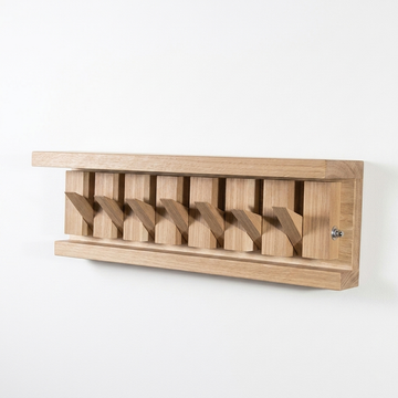Piano Coat Rack – Handcrafted Century-Old Solid Oak with Integrated Shelf