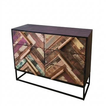 Rennes 110 Dresser – Handcrafted Recycled Solid Wood & Wrought Iron Chest