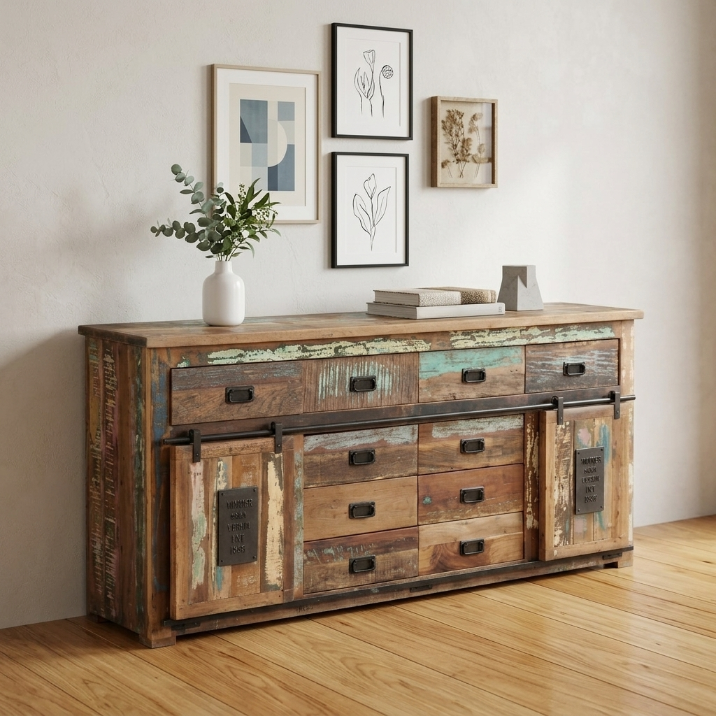 Jupiter 200 Grand Sideboard – Handcrafted Sustainable Recycled Solid Wood Cabinet