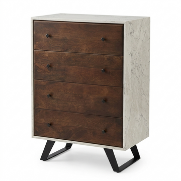 Marble 73 Dresser – Solid American Walnut & Luxury Marble Finish Chest