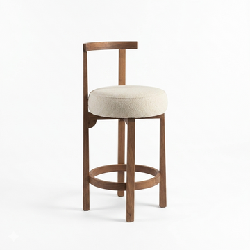 Sgabello Luca – Legno Massello Artigianale e Rivestimento Su Misura