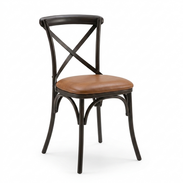 Set of 2 RJ Leather Chairs – Handcrafted Wrought Iron & Genuine Bovine Leather