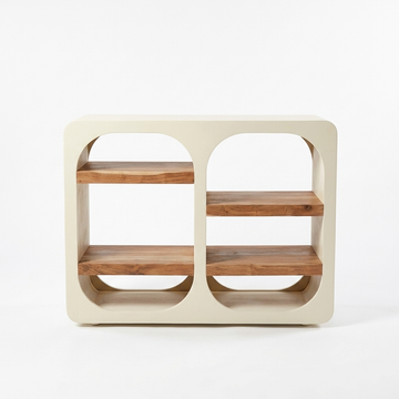 Rome Console – Handcrafted Roman Lime Finish & Solid Teak Wood