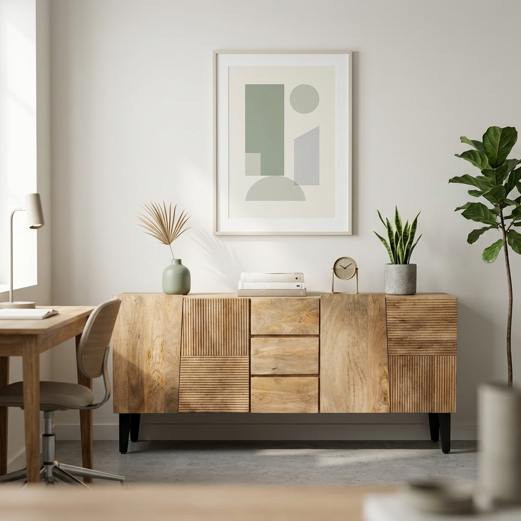Venice Sideboard – Handcrafted Solid Wood & Wrought Iron 175cm Cabinet