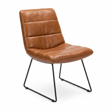 Set of 2 Bill Armchairs – Handcrafted Vintage Bovine Leather & Solid Wood Shell
