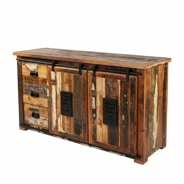 Jupiter 150 Sideboard – Handcrafted Sustainable Recycled Solid Wood & Iron Cabinet