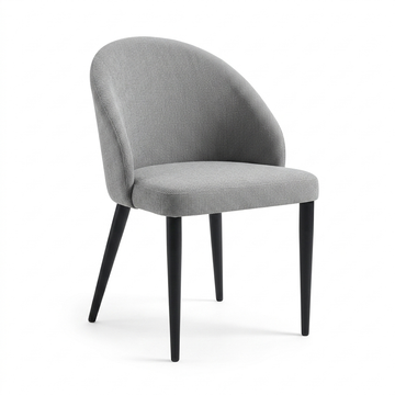 Set of 2 Focus Chairs – Handcrafted Sable Gray Fabric & Industrial Iron Design