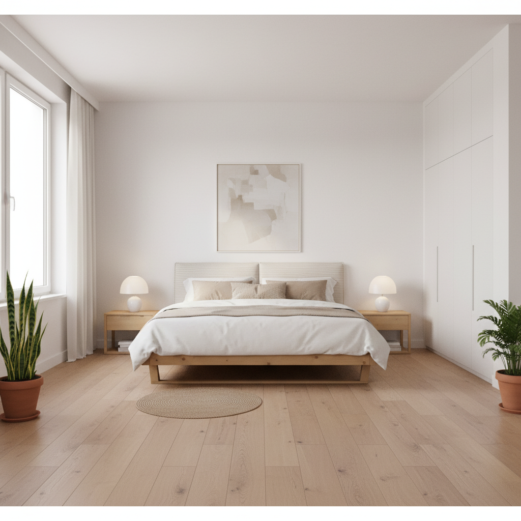 Solid Pine Wood Bed Frame 180 × 200 cm with Upholstered Headboard