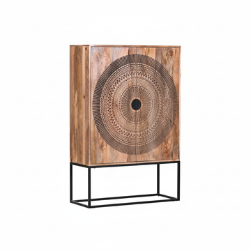 Solid Mango Wood Highboard Sideboard 100 × 150 cm Black Finish