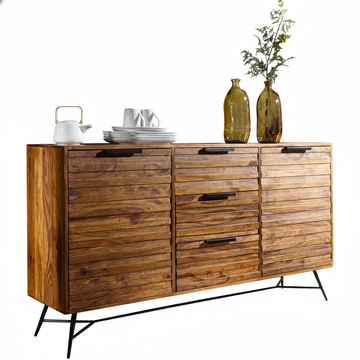 Wooden Sideboard 160 × 88 cm Brown Finish