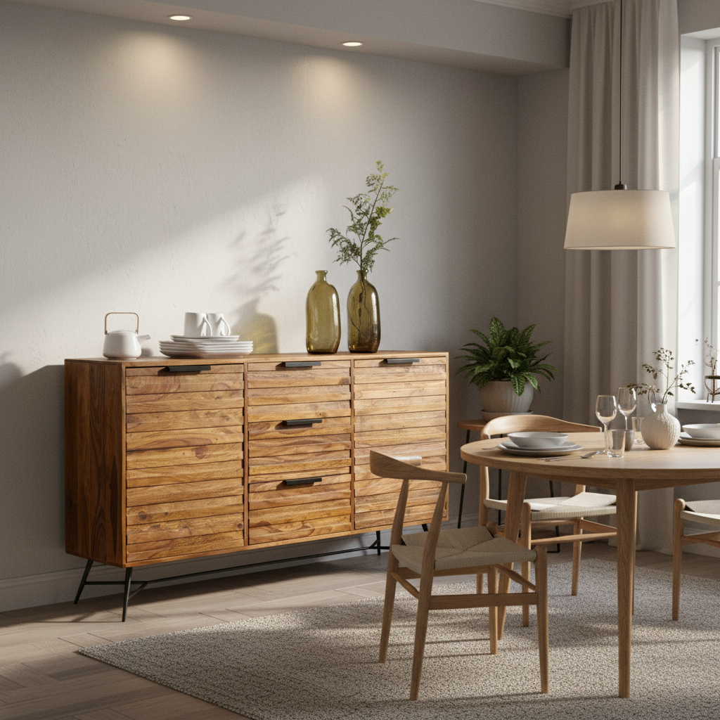 Wooden Sideboard 160 × 88 cm Brown Finish