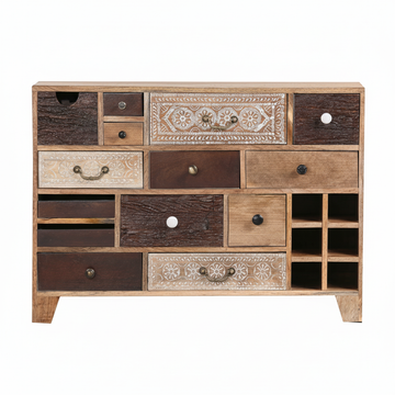 Solid Mango Wood Sideboard 114 × 80 cm Brown Finish