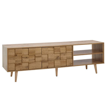 Mobile TV in legno di rovere con contenitore 160 × 51 cm finitura naturale