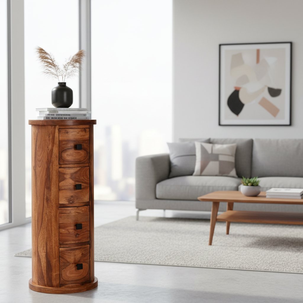 Solid Sheesham Wood Sideboard 85 × 35 cm Natural Finish