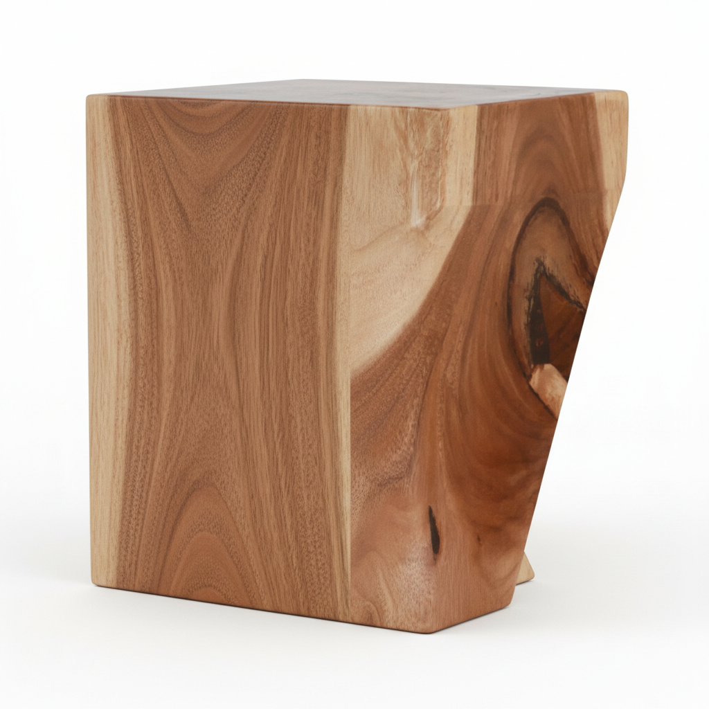 Solid Suar Wood Stool 30 × 60 cm Brown Natural Finish