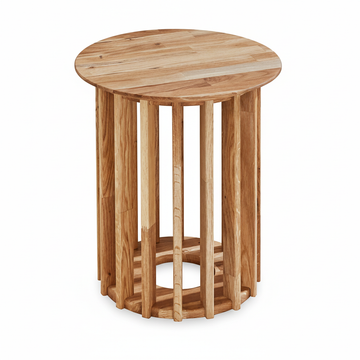 Solid Oak Wood Side Table 55 × 47 × 55 cm Natural Finish