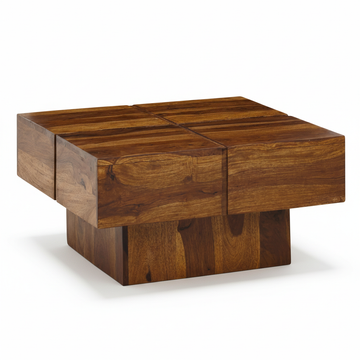 Solid Sheesham Wood Coffee Table 58 × 58 cm Natural Finish