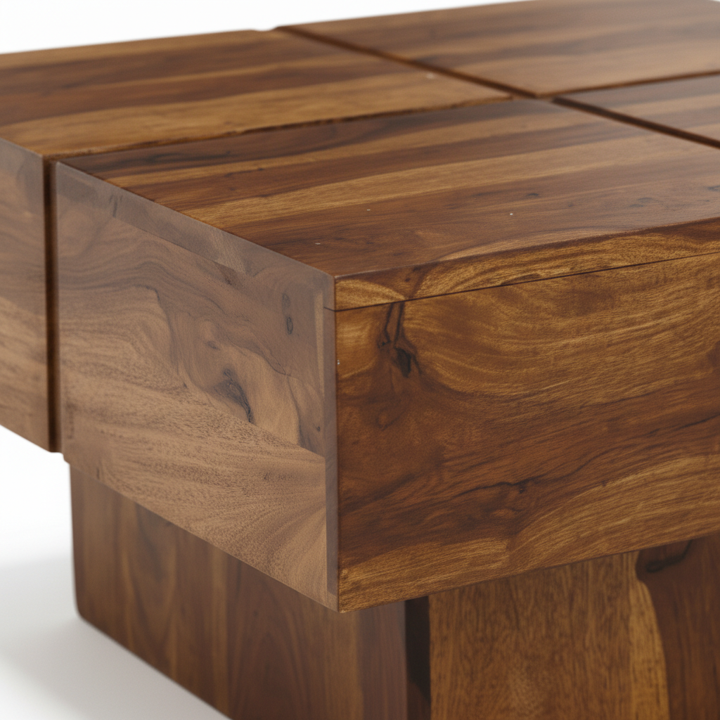 Solid Sheesham Wood Coffee Table 58 × 58 cm Natural Finish