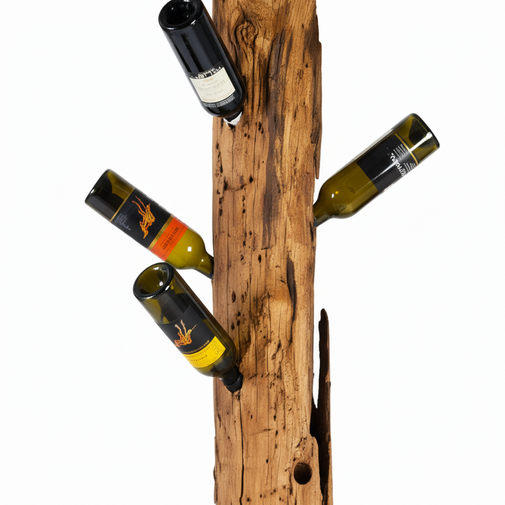 Solid Teak Wood Bottle Rack Storage Unit Brown Finish