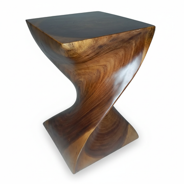 Solid Suar Wood Side Table 30 × 45 cm Natural Finish