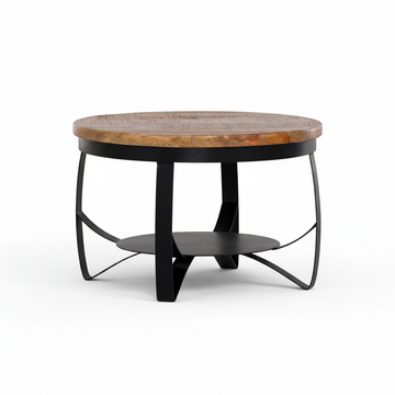 Solid Mango Wood Coffee Table 60 × 60 cm Natural Finish