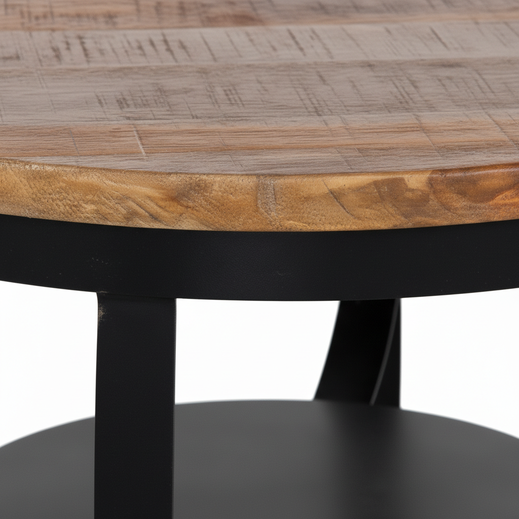 Solid Mango Wood Coffee Table 60 × 60 cm Natural Finish