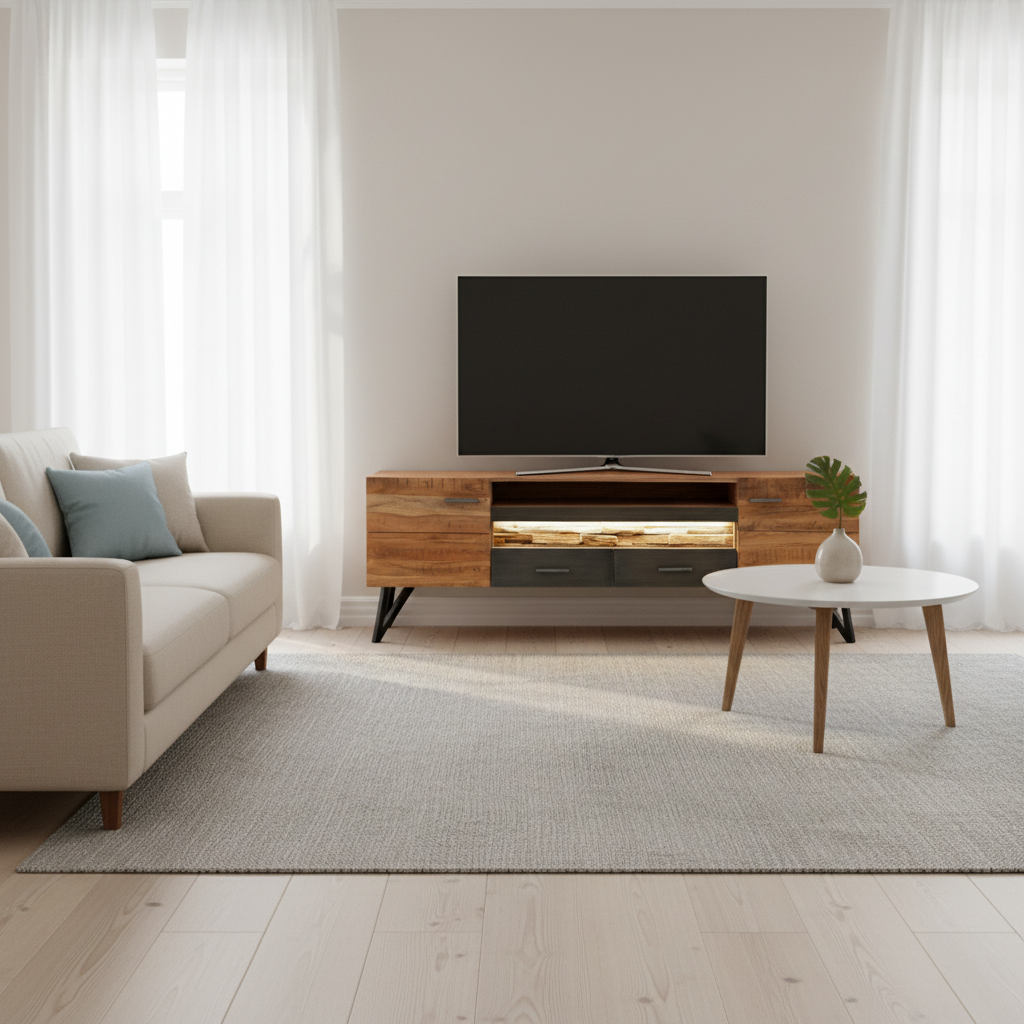 TV Unit Wood 160 × 50 cm Brown Black Finish