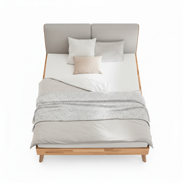 Solid Beech Wood Bed Frame 180 × 200 cm Natural Finish