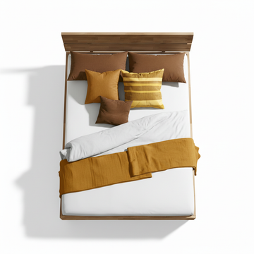 Solid Wild Oak Bed Frame 140 × 200 cm Natural Oiled Finish