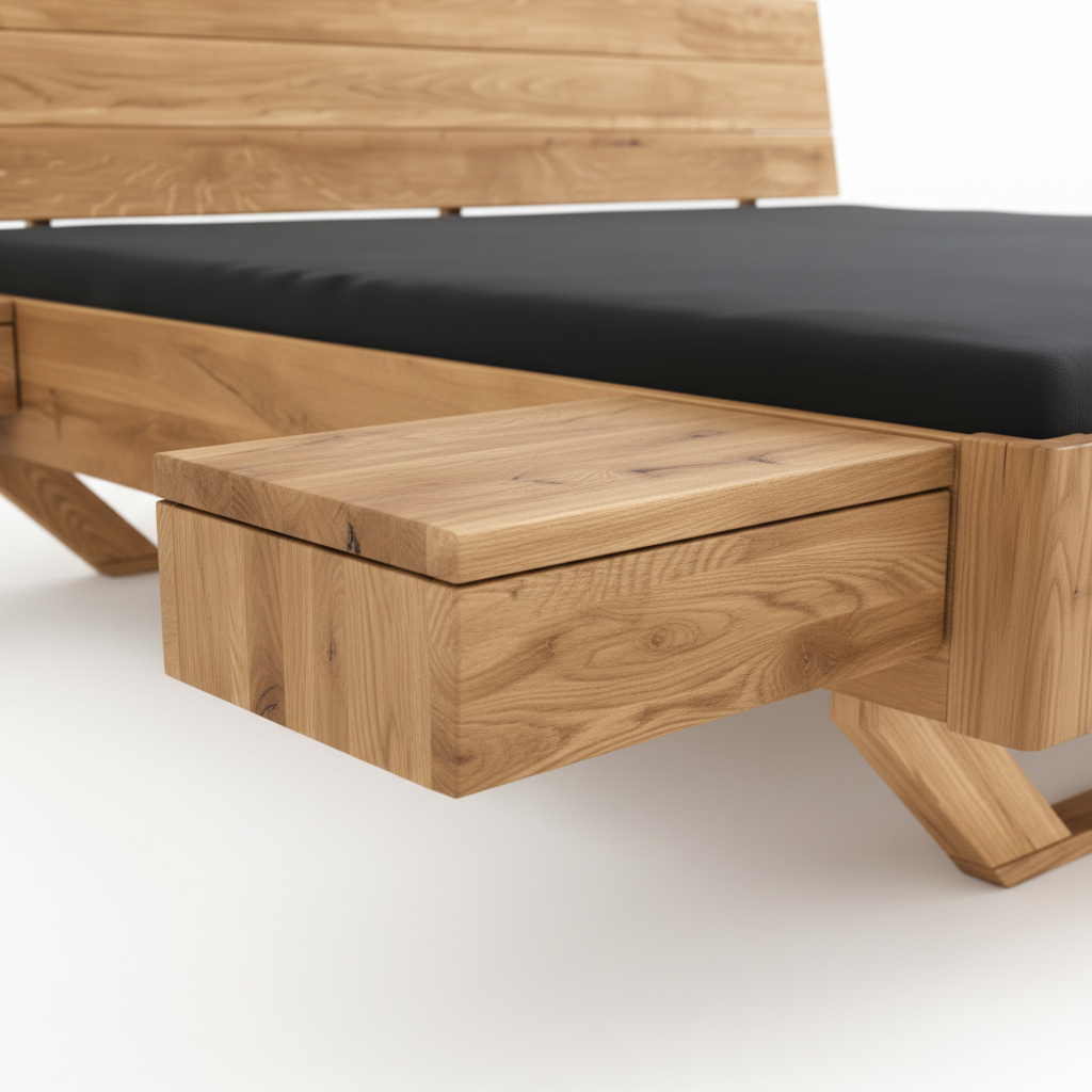 Bed Frame Wood 140 × 200 cm Brown Upholstered Headboard