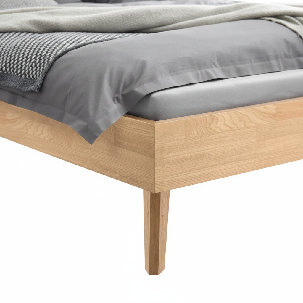 Solid Oak Wood Bed Frame 180 × 200 cm Natural Finish