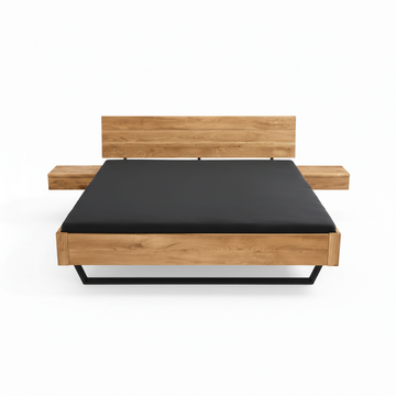 Struttura letto in legno 200 × 200 cm Marrone con gambe in metallo color antracite