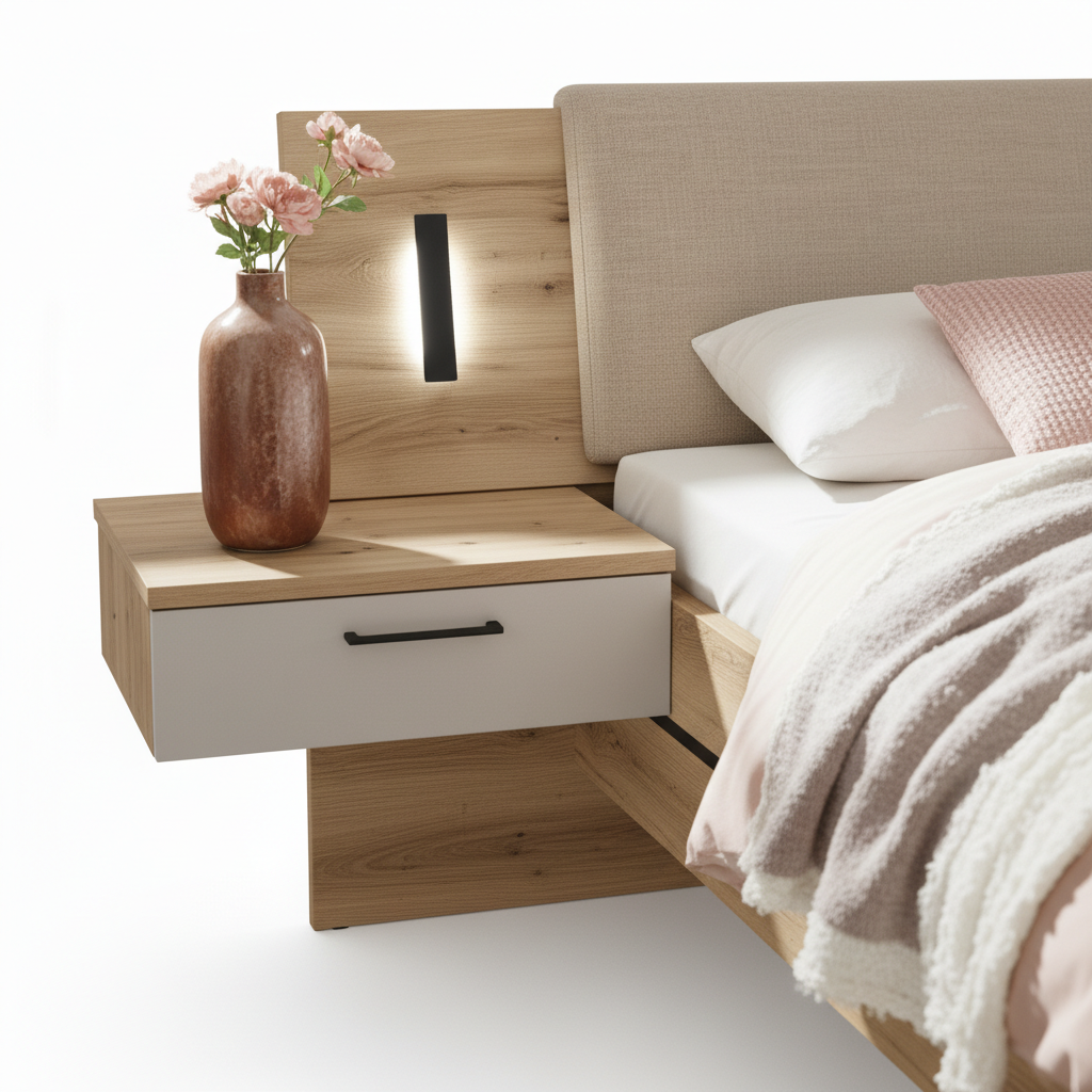 Bedroom Set Oak Effect 180 × 200 cm Artisan Oak Cashmere Finish