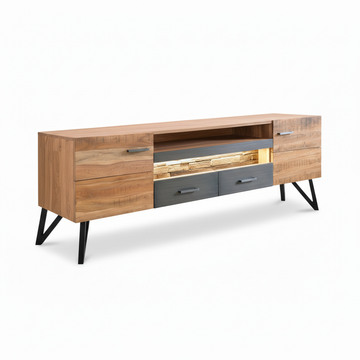 Mobile TV Legno 160 × 50 cm Finitura Marrone Nero