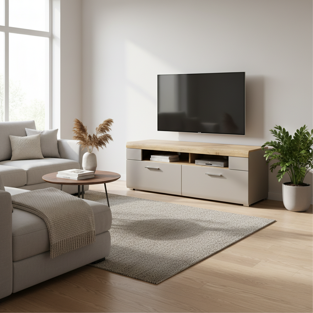 Wooden Sideboard 140 × 51 × 47 cm Natural Finish