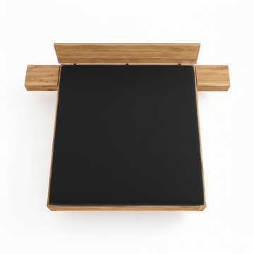 Bed Frame Wood 140 × 200 cm Brown Upholstered Headboard